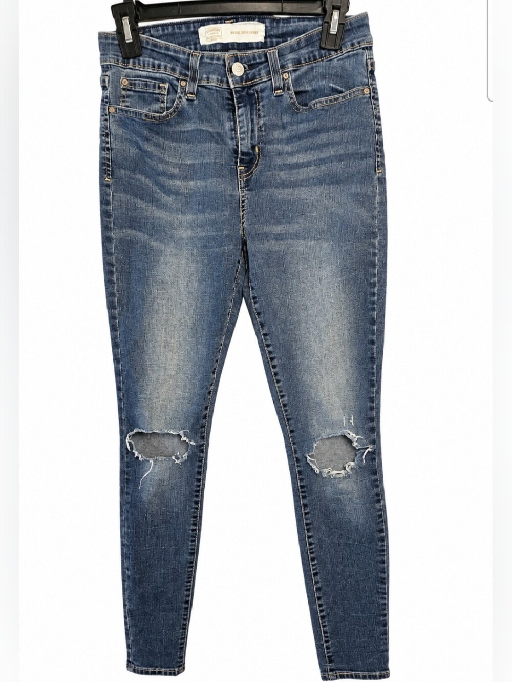 Signature by Levi Strauss Gold Mid Rise Super Skinny Distressed Jeans 8M W29 L30